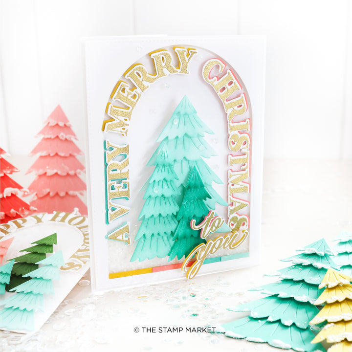 ARCHED HOLIDAY GREETINGS STAMP