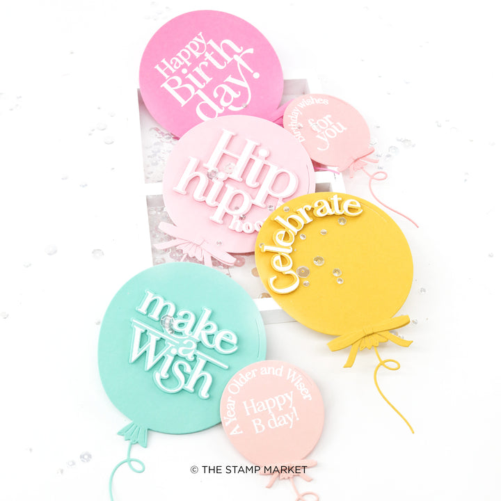 BIRTHDAY BALLOONS GREETINGS STAMP