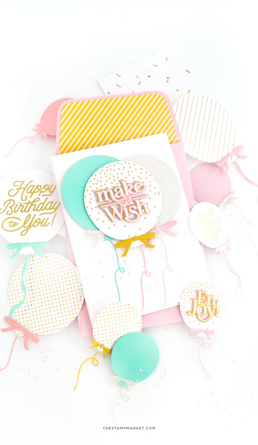 BIRTHDAY BALLOONS GREETINGS STAMP