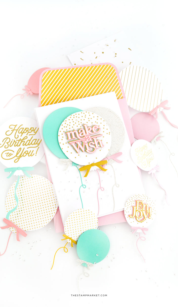 BIRTHDAY BALLOONS GREETINGS STAMP