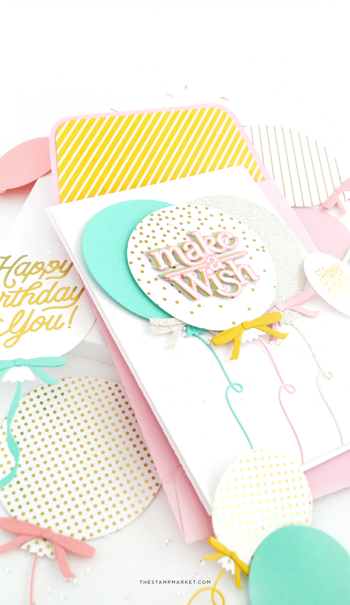BIRTHDAY BALLOONS GREETINGS STAMP