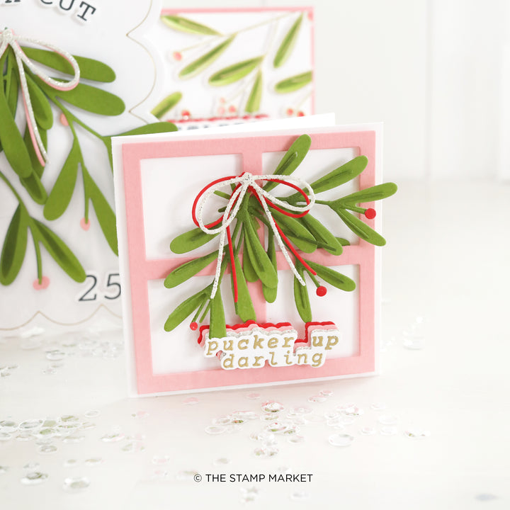 MISTLETOE & GREETINGS STAMP