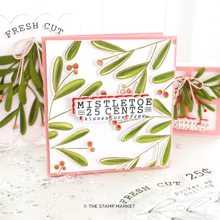 MISTLETOE & GREETINGS DIE