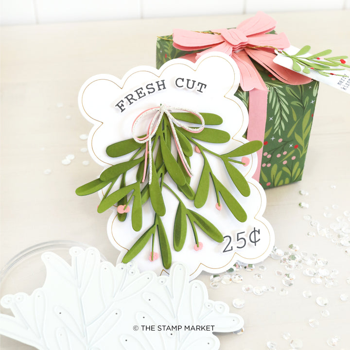 MISTLETOE & GREETINGS STAMP