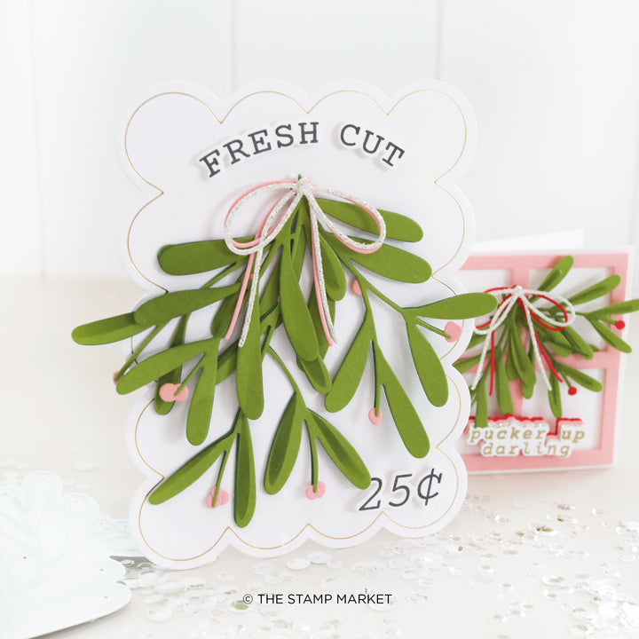 MISTLETOE & GREETINGS STAMP