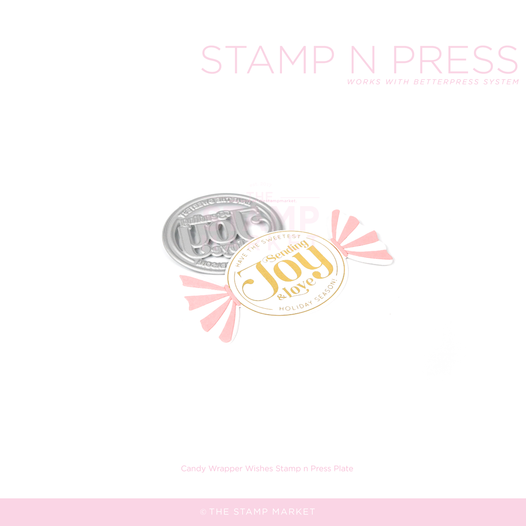CANDY WRAPPER WISHES STAMP N PRESS