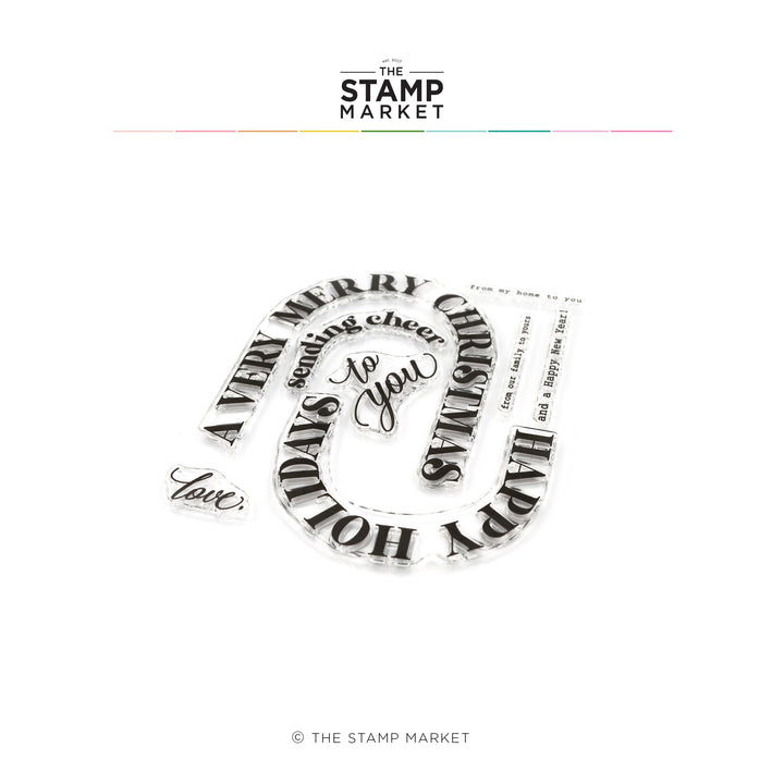 ARCHED HOLIDAY GREETINGS STAMP
