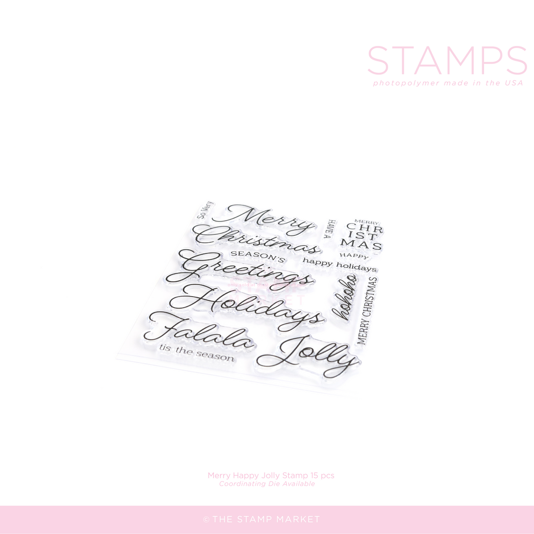 MERRY HAPPY JOLLY STAMP