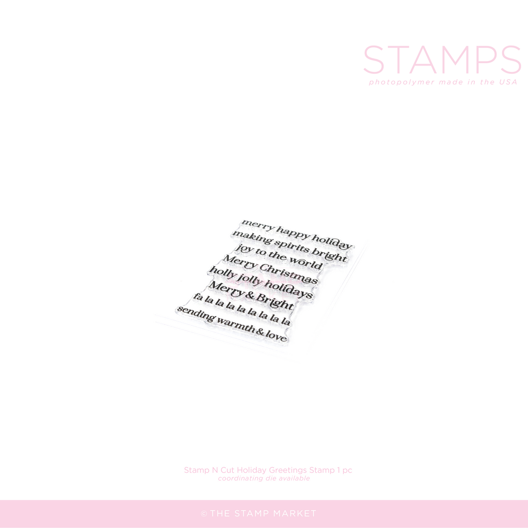 STAMP N CUT HOLIDAY GREETINGS STAMP