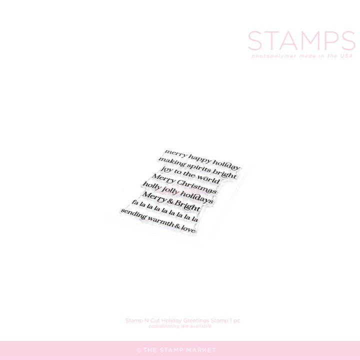 STAMP N CUT HOLIDAY GREETINGS STAMP