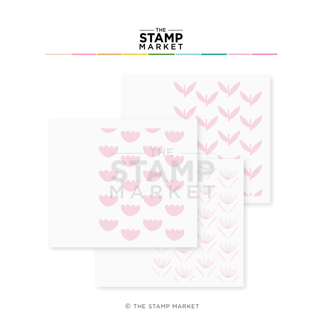 JOYFUL BLOOMS BACKGROUND STENCIL