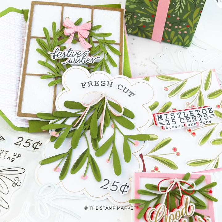 MISTLETOE & GREETINGS STAMP